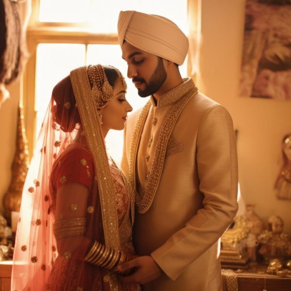 Sikh wedding couple